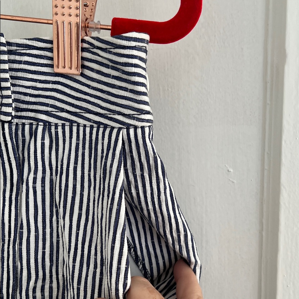 Derek Lam Navy and White Striped Shorts - Picture 5 of 7
